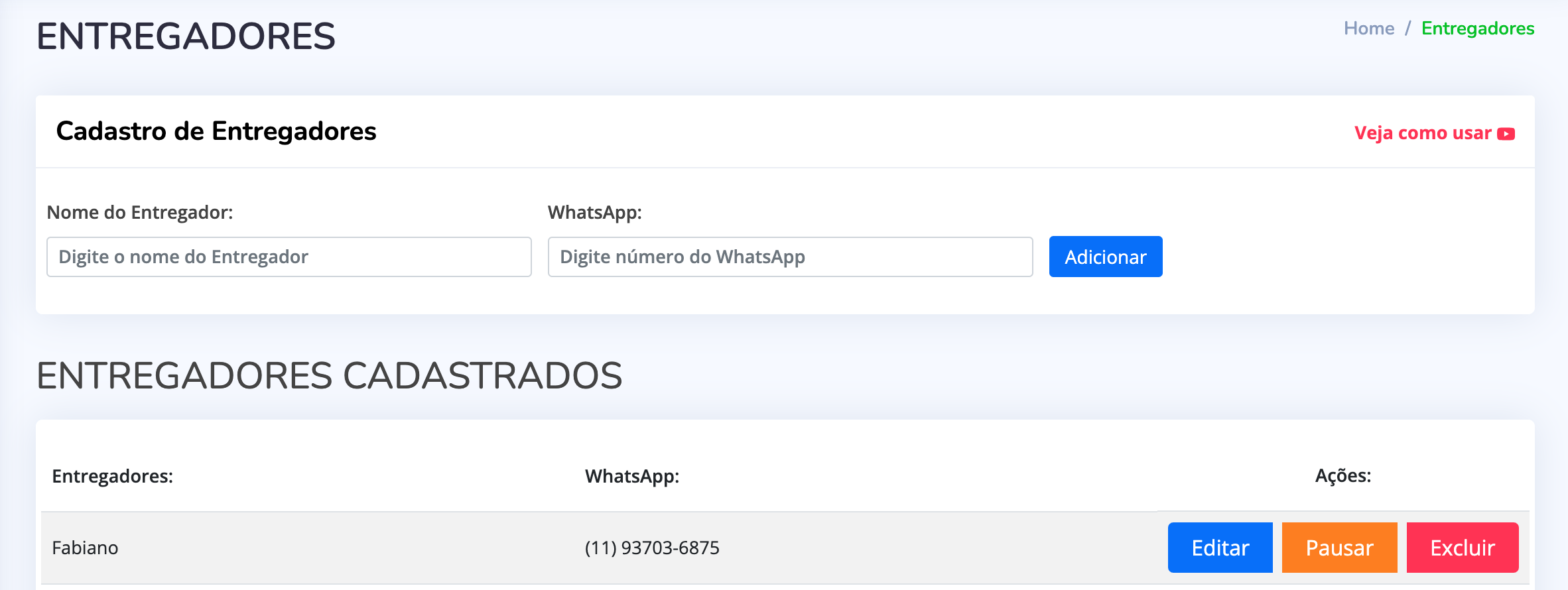controle de motoboys delivery